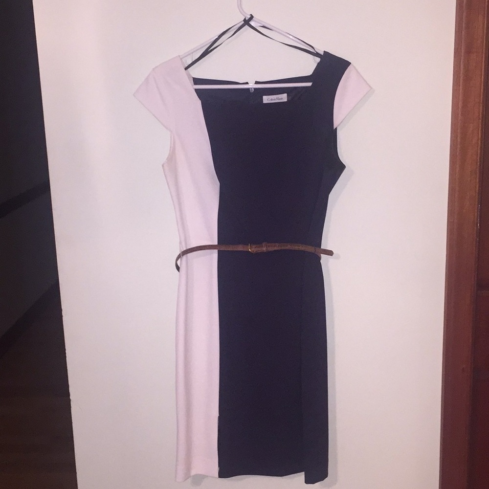Calvin Klein two tone sheath dress